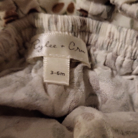 Rylee + Cru Cherry Print Kids Romper - Cream and Brown - Picture 2 of 5